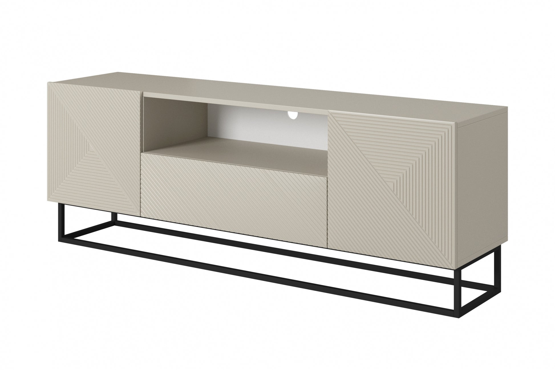 OSLO RTV kumode uz metāla kājām 167/60/40 cm kašmirs/melns - N1 Home