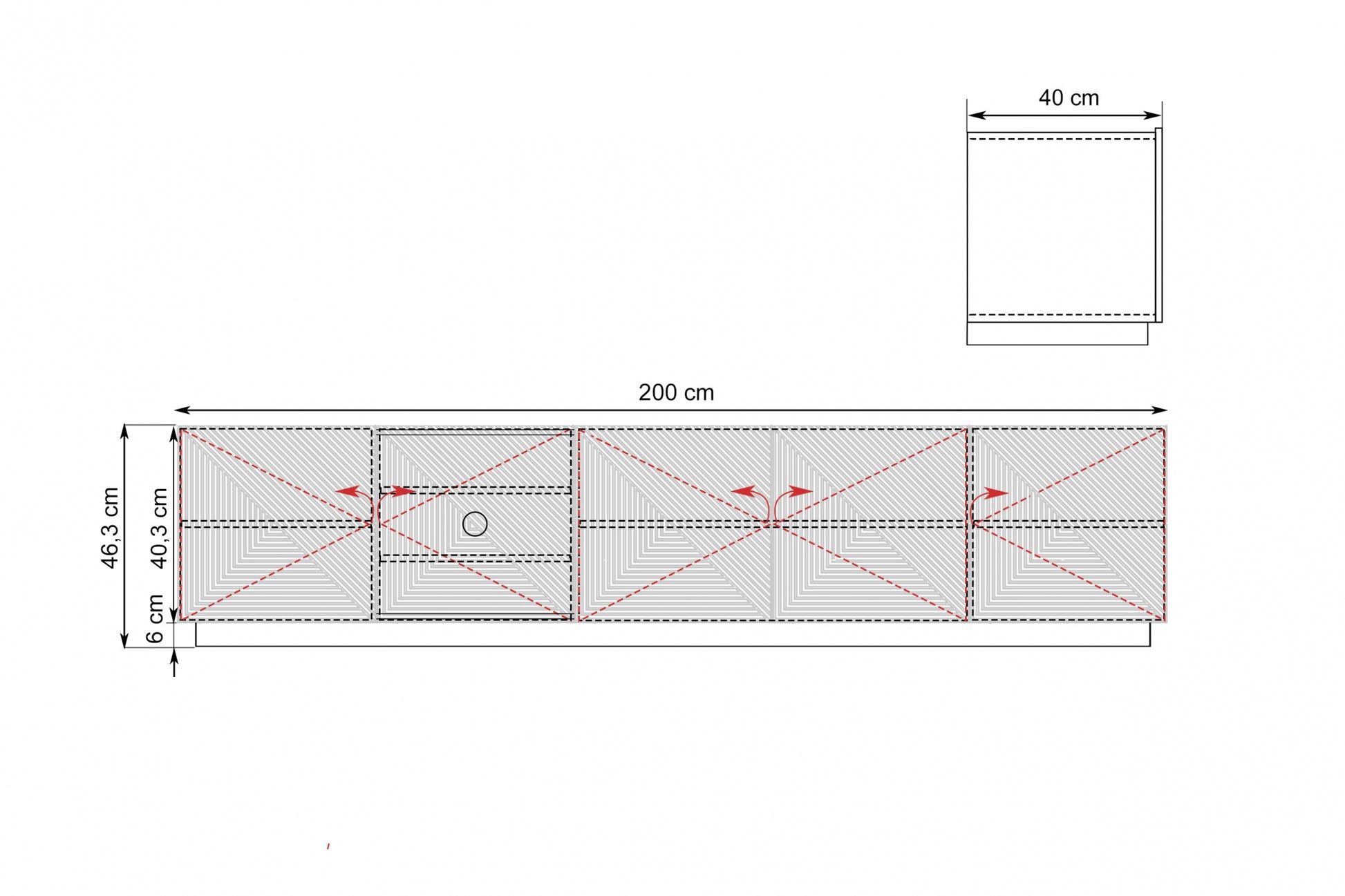 OSLO RTV kumode 200/46/40 cm kašmirs - N1 Home