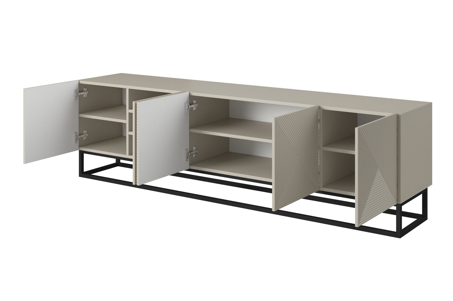 OSLO RTV kumode uz metāla kājām 200/56/40 cm kašmirs/melns - N1 Home