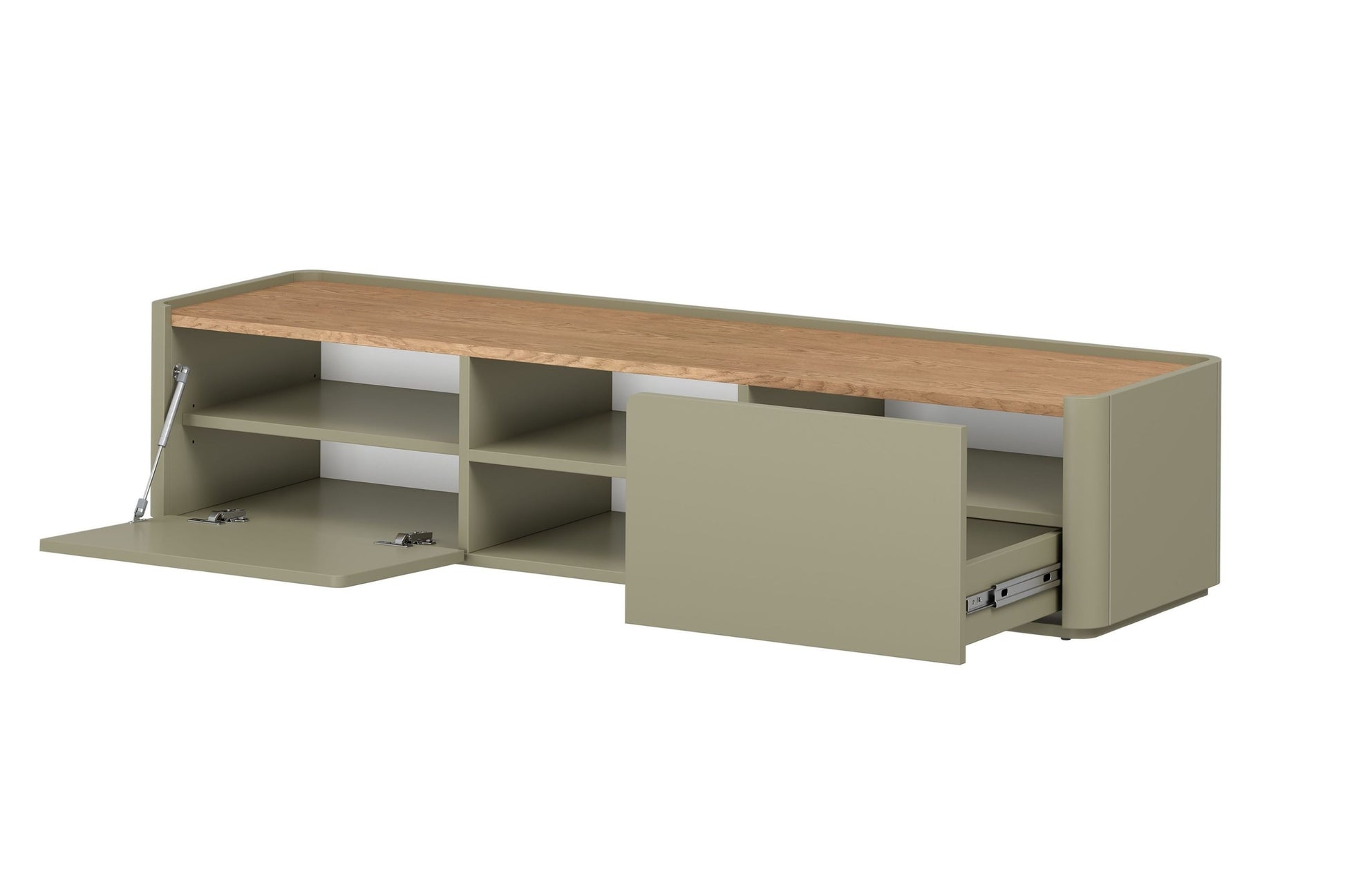 TV skapis Elva 170/35.5/48 cm Eikalipts / Baltijas kāpu ozols - N1 Home