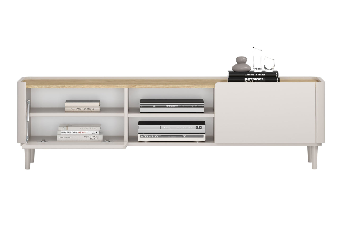 TV skapis Elva 170/48/48 cm Kašmirs / Eļļots ozols - N1 Home