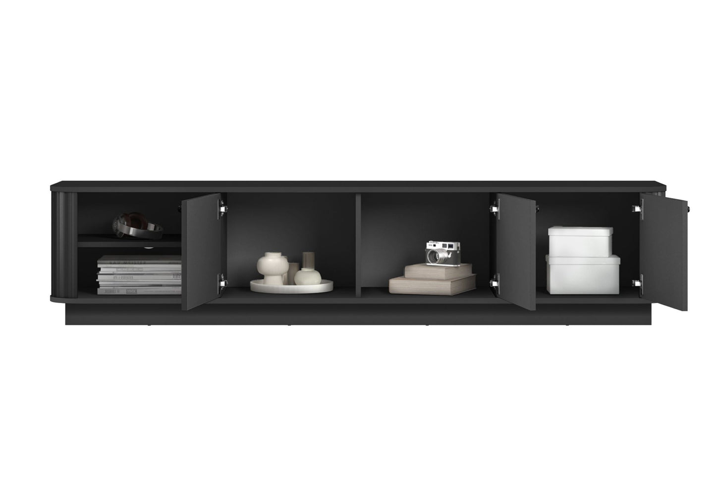 TV skapis Vespa 187/43/38 cm melns/melns - N1 Home