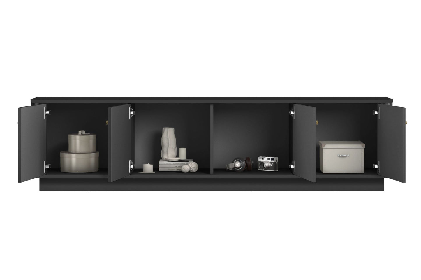 TV skapis Vespa 187/43/38 cm melns/zelts - N1 Home