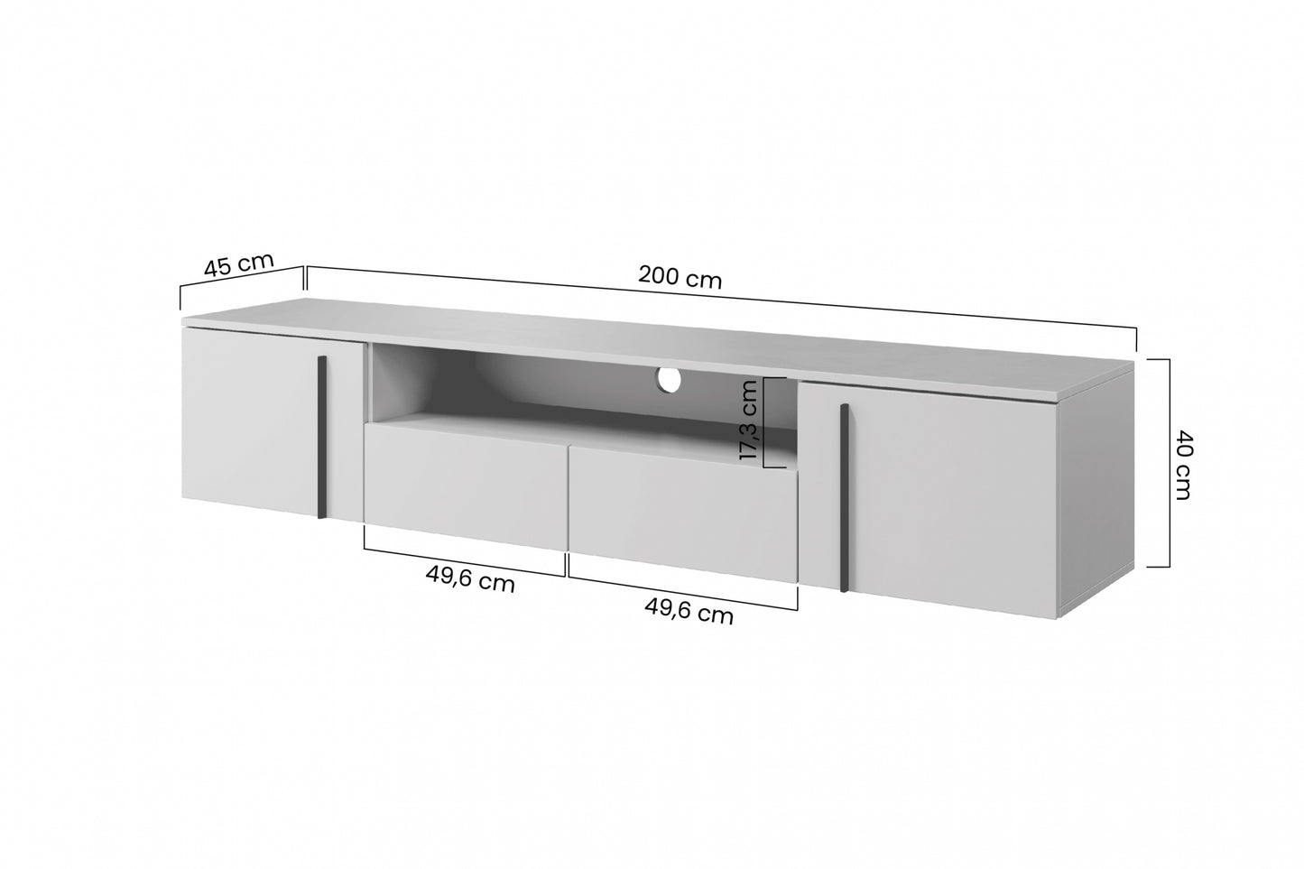 TV skapis Lare 200/40/45 cm ogles - N1 Home