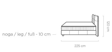 Gulta Cadi adā 140/160/180 x 200 cm pelēks - N1 Home