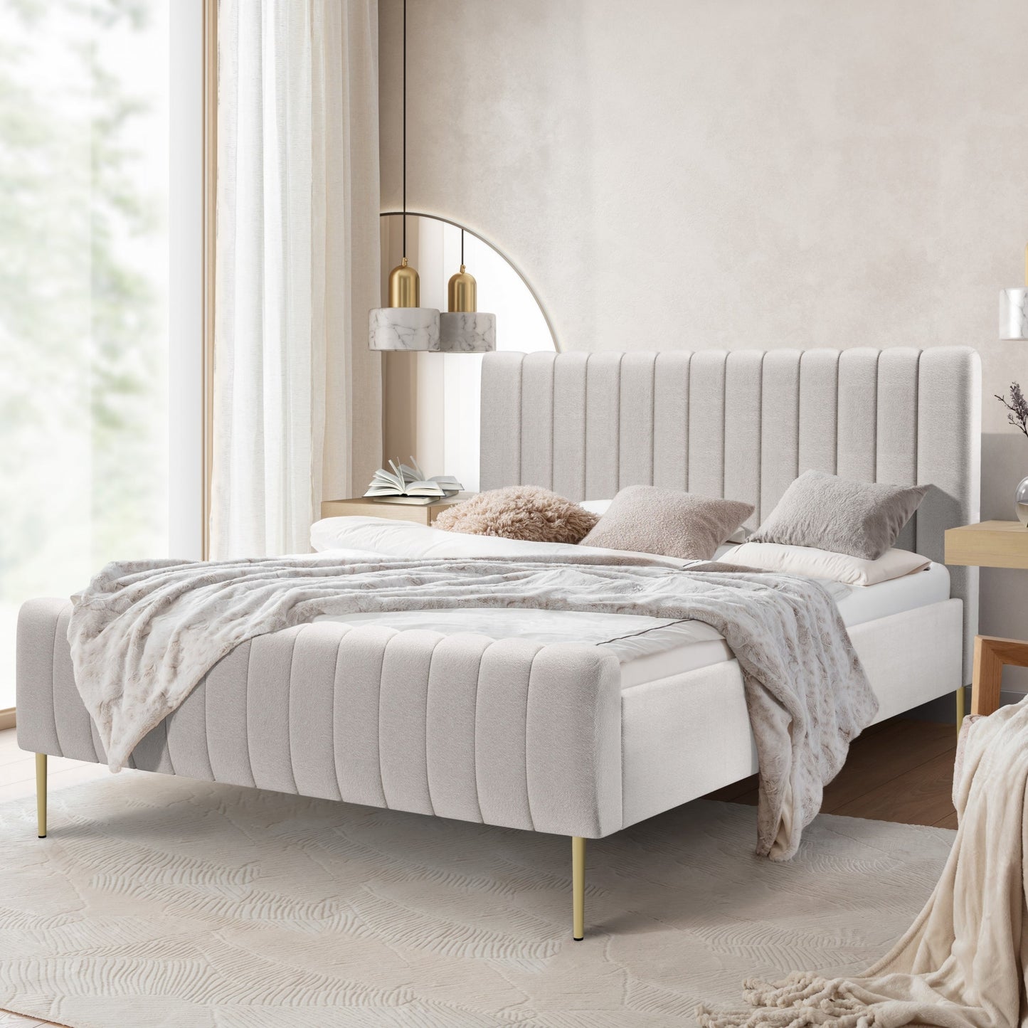 Gulta Austin zelta  kājas 120; 140; 160; 180/200 cm Leo 03 - N1 Home