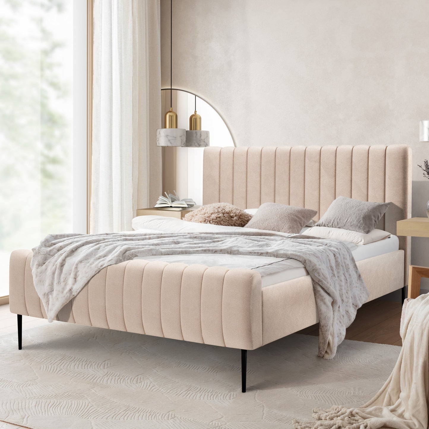 Gulta Austin melnas kājas 120; 140; 160; 180/200 cm Salvador (SIC) 2 - N1 Home