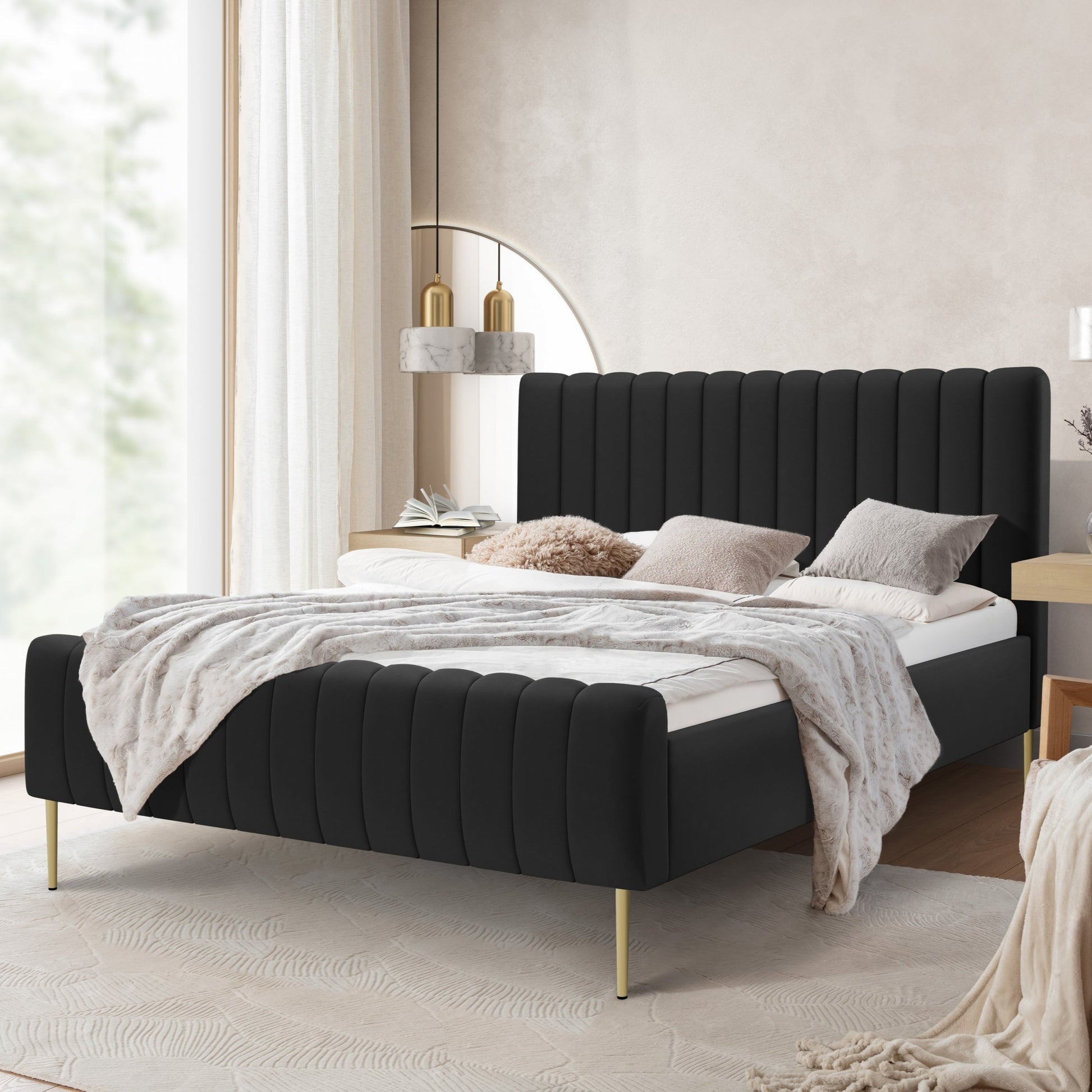 Gulta Austin zelta  kājas 120; 140; 160; 180/200 cm Velluto 20 - N1 Home