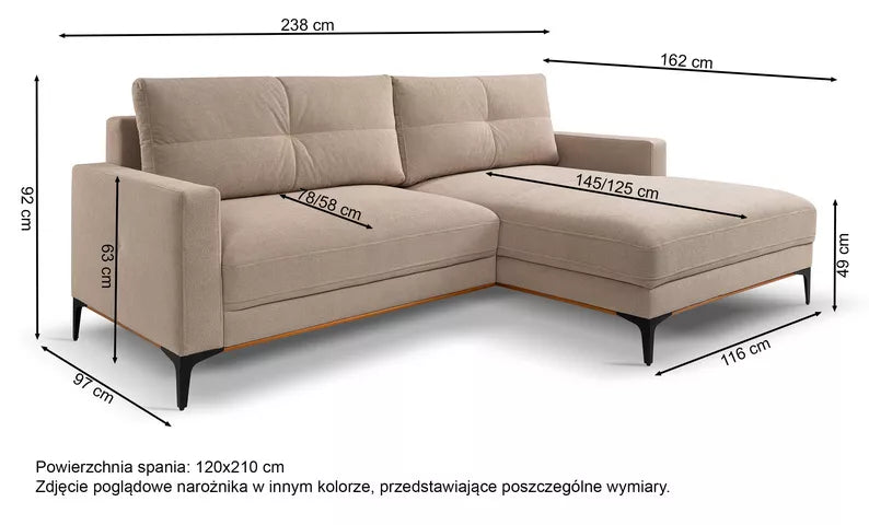 DASSINO L-formas stūra dīvāns ar gulēšanas funkciju ar glabātuvi, tumši pelēks hidrofobs šenils, kreisa/laba puse