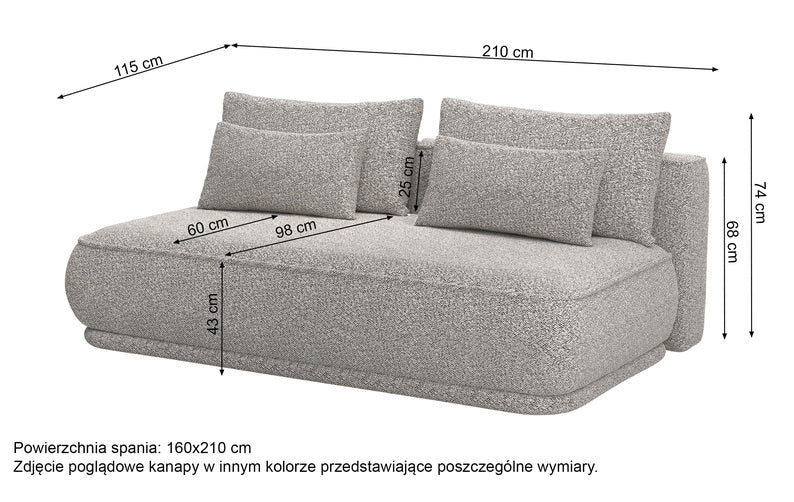 LEA Trīsvietīgs dīvāns ar glabātuvi, olīvu bukle - N1 Home