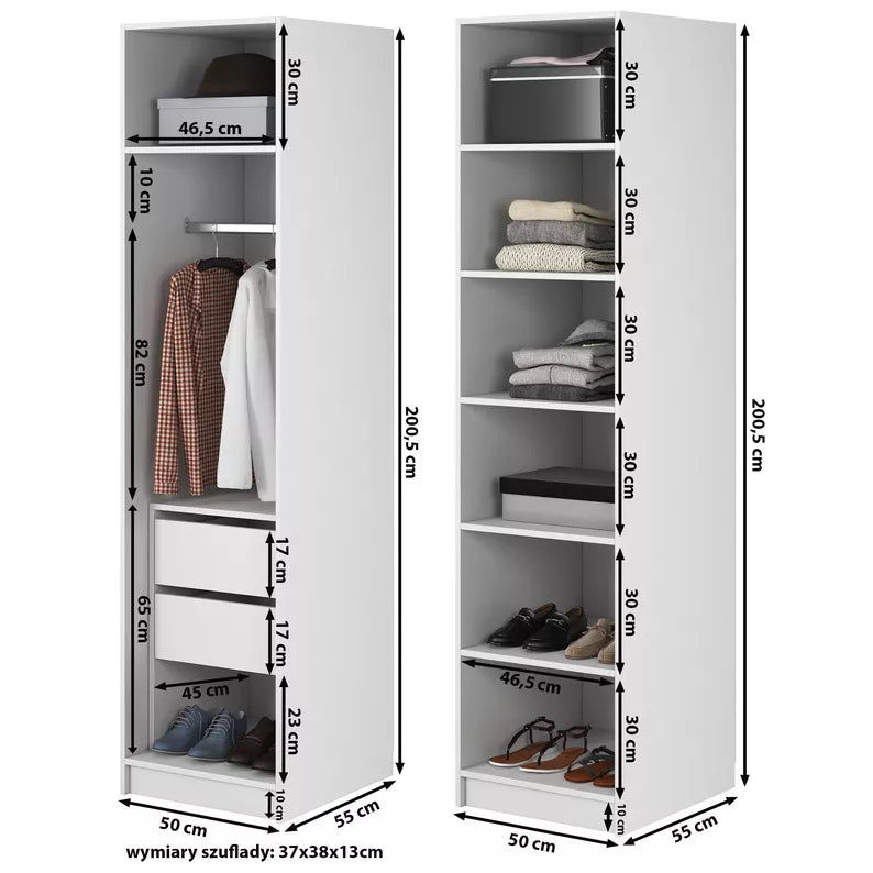 MEFRA Divdurvju skapis 100 cm, melns - N1 Home