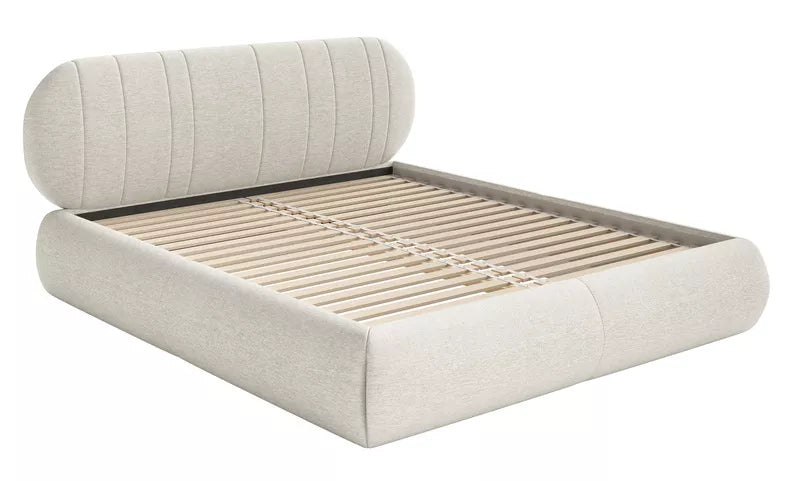 MELIOSA Mīkstā gulta 140/160/180x200 cm, krēmkrāsas bize - N1 Home