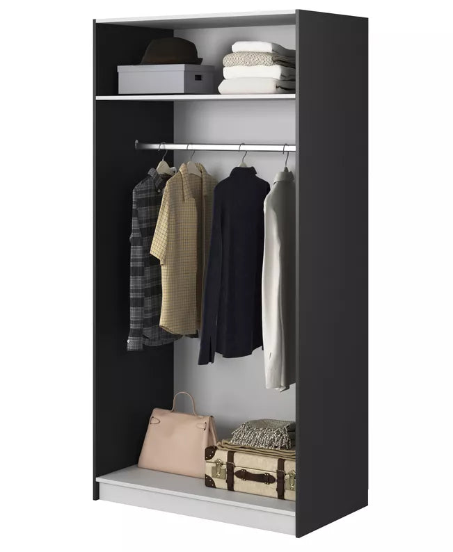 MEFRA Divdurvju skapis 100 cm, melns - N1 Home