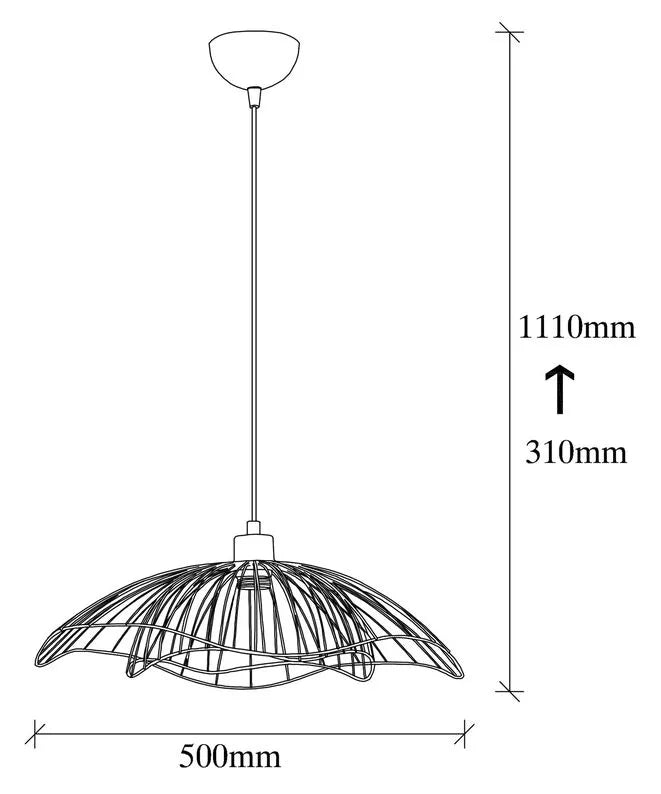 RISBLE Piekaramā lampa, diametrs 50 cm, melna