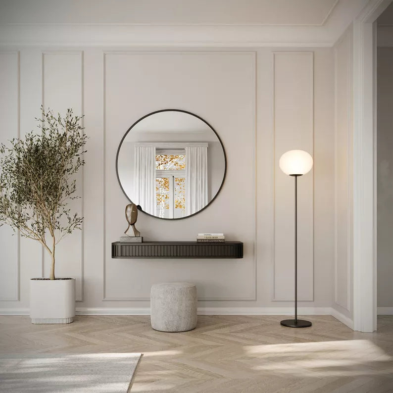 LOVORE Piekarināmais tualetes galdiņš ar rievām un divām atvilktnēm, 113 cm, melns - N1 Home