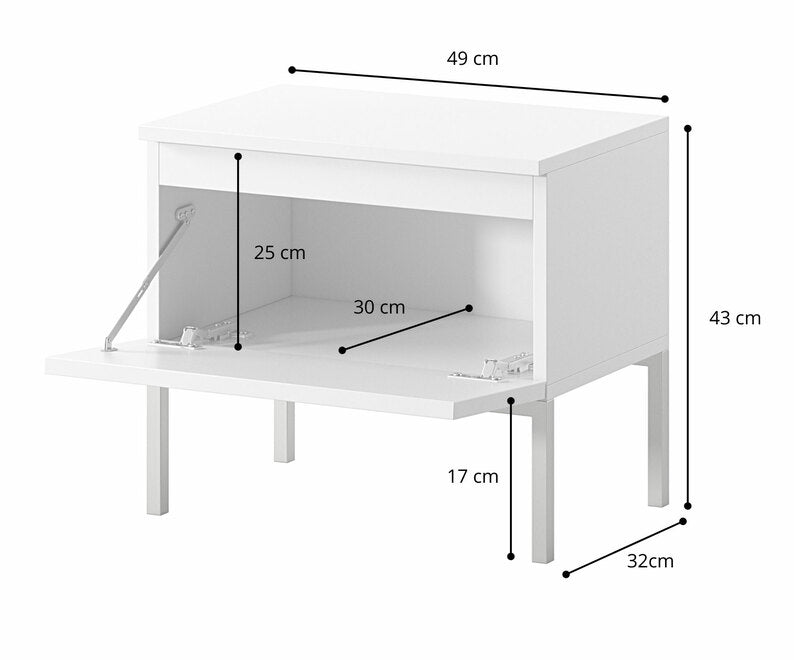 MEBBI Naktsgaldiņš Linberga ozols ar melnām kājām - N1 Home