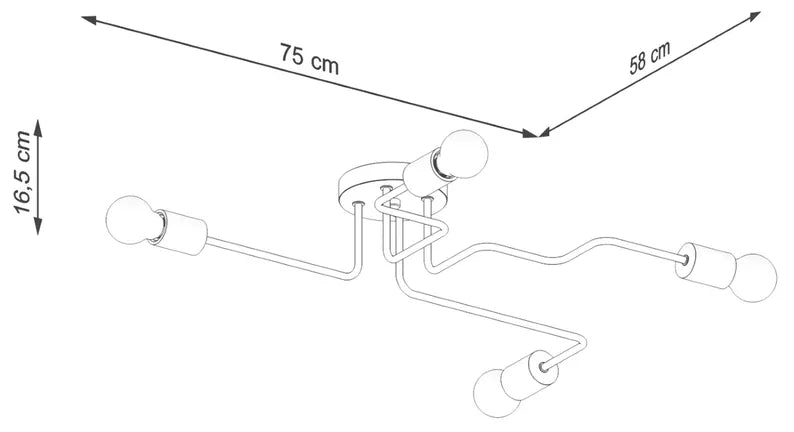 BOTIM x4 piekaramā lampa, balta