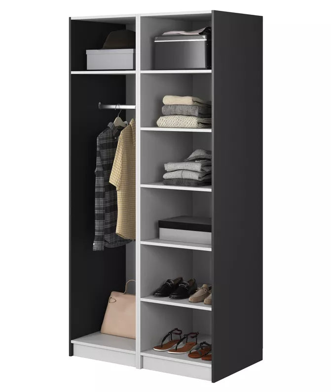 MEFRA Divdurvju skapis 100 cm, melns - N1 Home