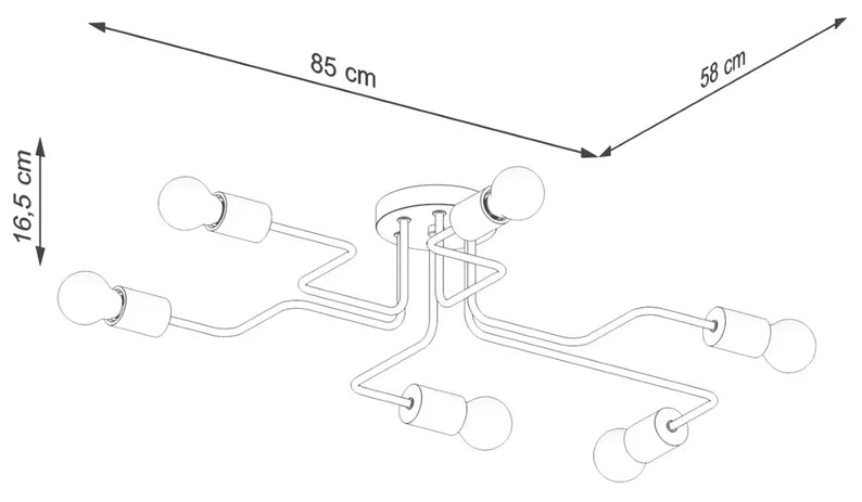 BOTIM x6 piekaramā lampa, melna