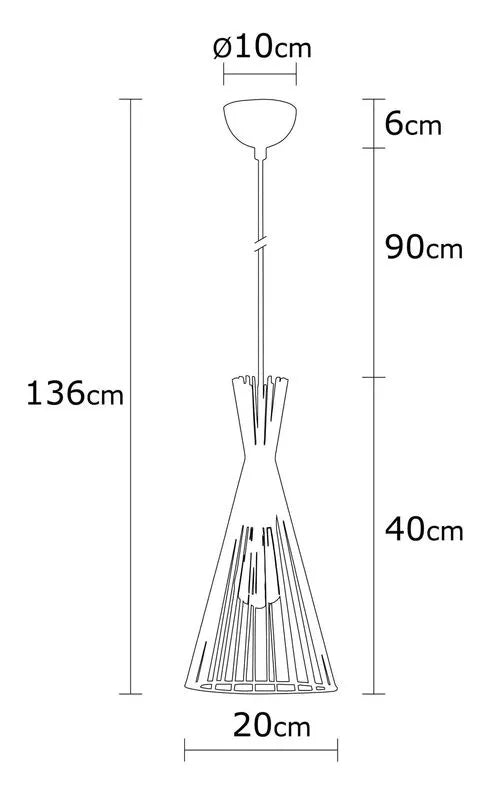 JILTO x1 trīsstūrveida zelta piekaramā lampa