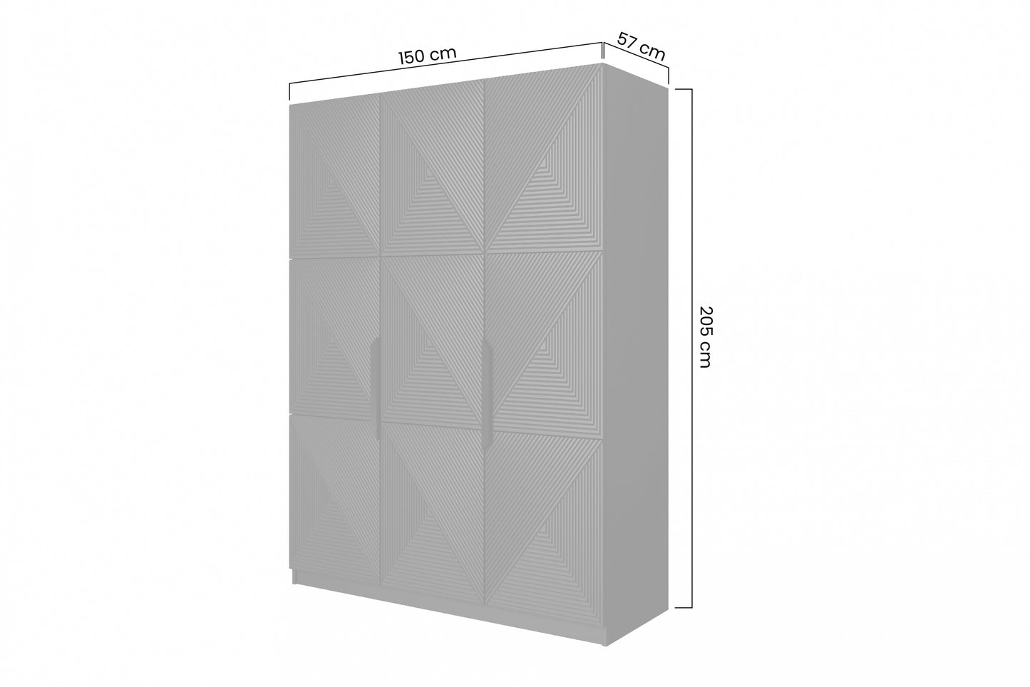 Skapis Oslo 150/205/57 cm melns - N1 Home