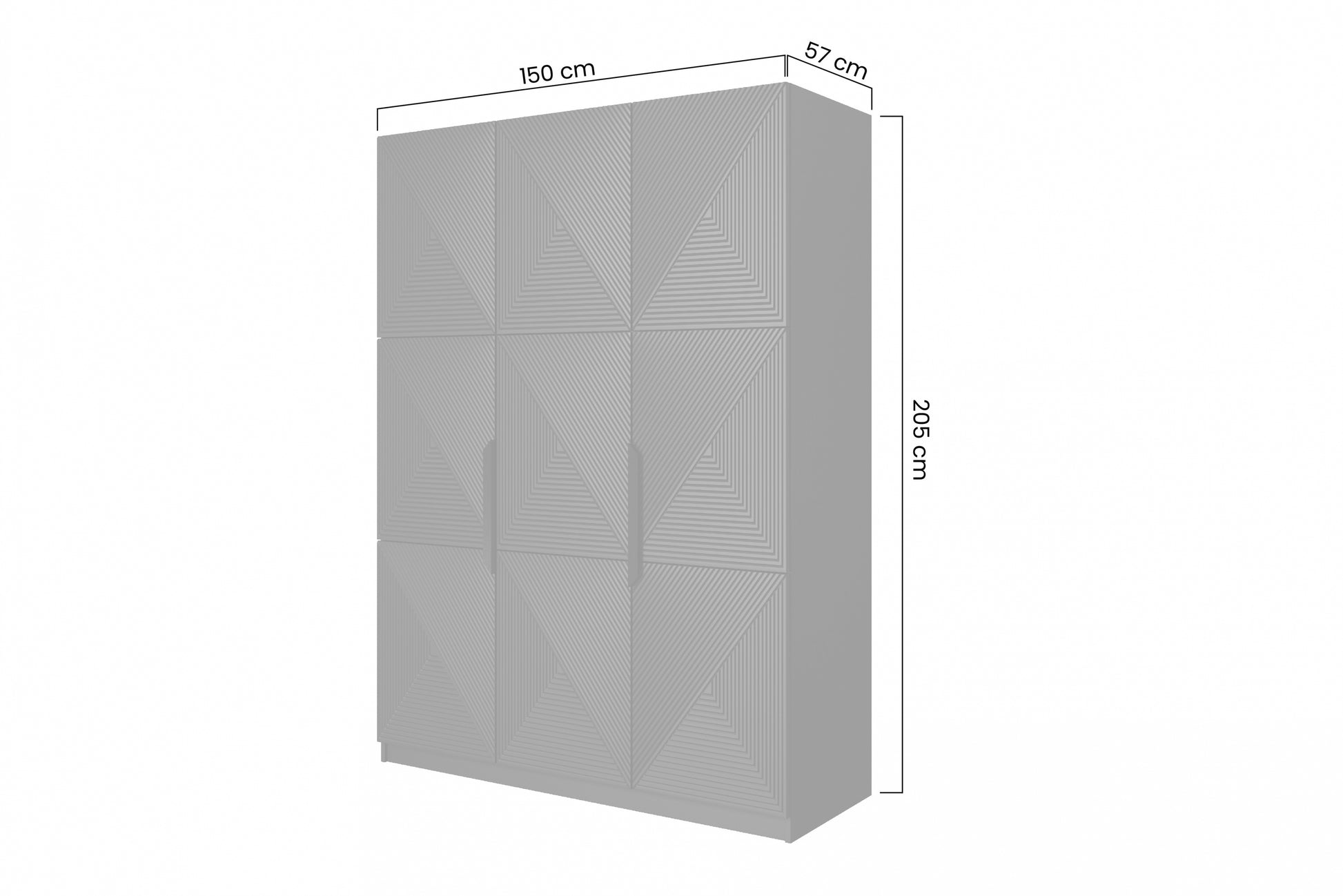 Skapis Oslo 150/205/57 cm melns/ozols - N1 Home