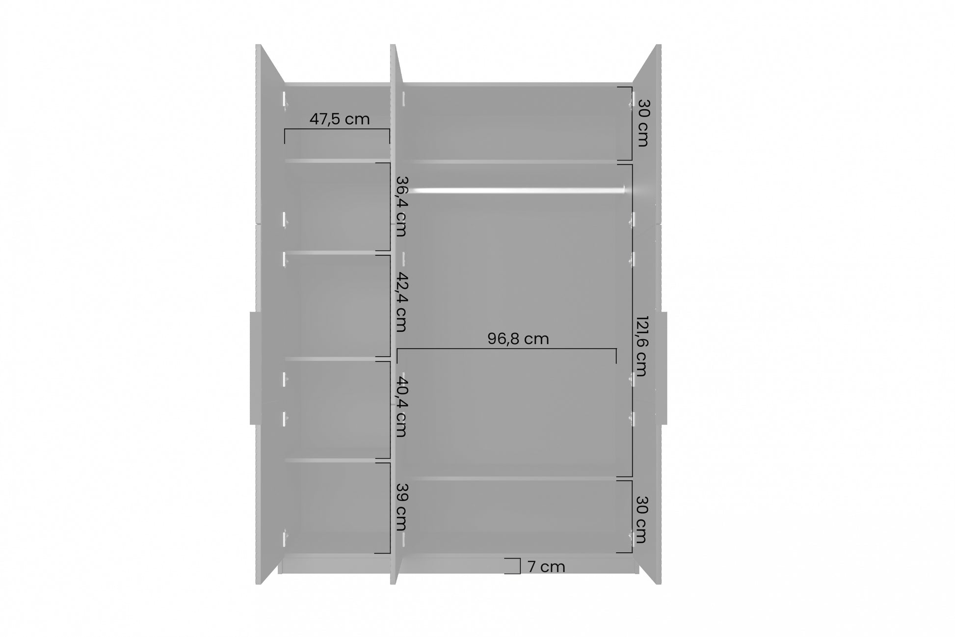 Skapis Oslo 150/205/57 cm Rivjēra akmens/ozols - N1 Home