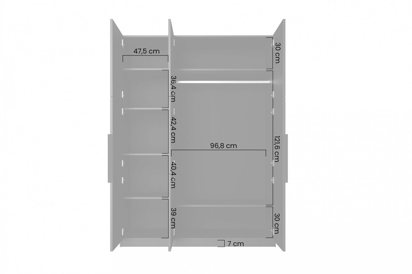 Skapis Oslo 150/205/57 cm balts - N1 Home