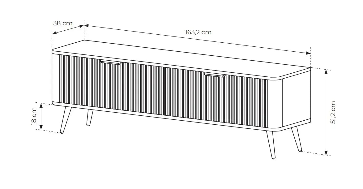 TV skapis Lanti 163/51/38 cm melns - N1 Home