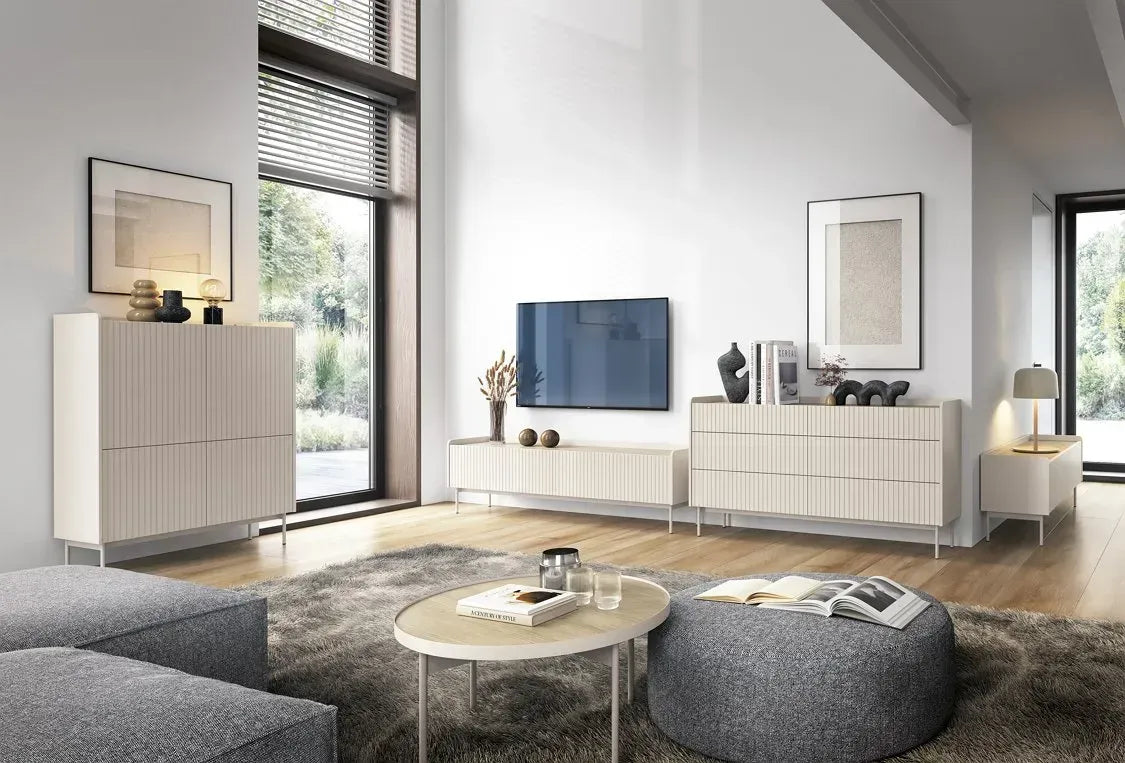 TV skapis Leve 181/50/38 cm bēšš/skandi ozols - N1 Home