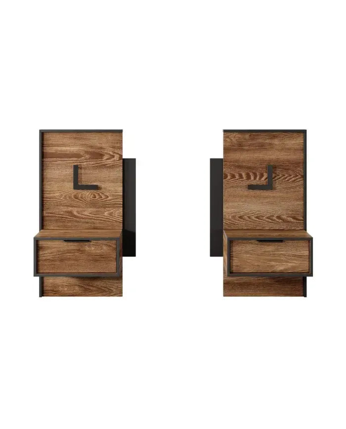 Naktsskapitis Milts (2) 48/102/39 cm kastaņkrāsas/antracīts - N1 Home