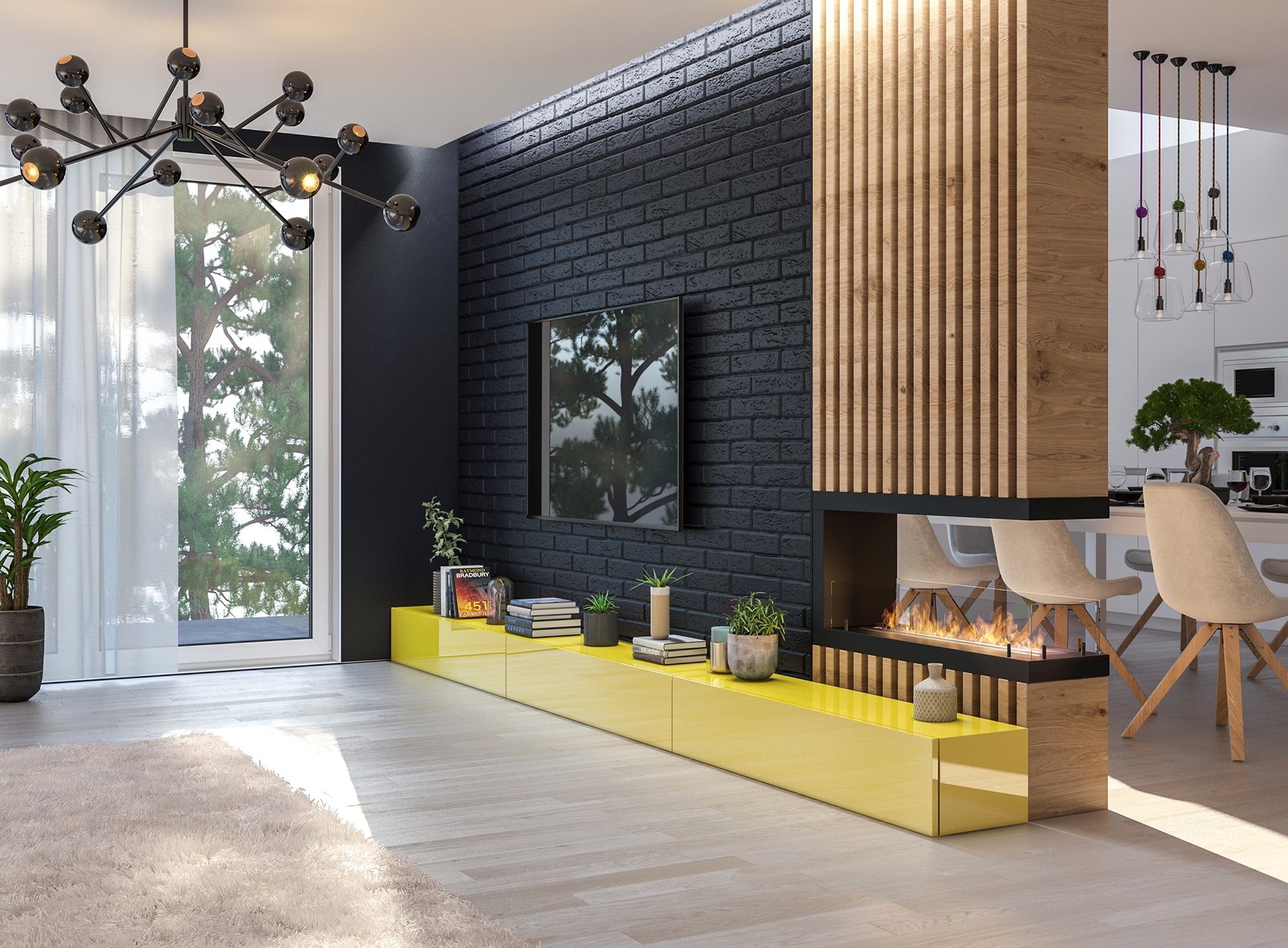 Biokamīns Insi U 2 100/50/30; 120/50/30 cm melns - N1 Home