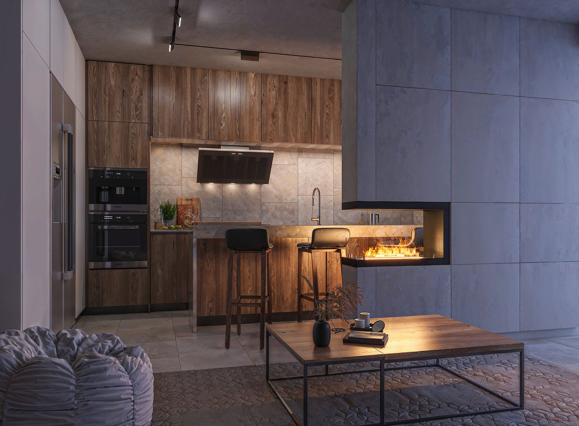 Biokamns Insi U800 80/50/30 cm melns - N1 Home