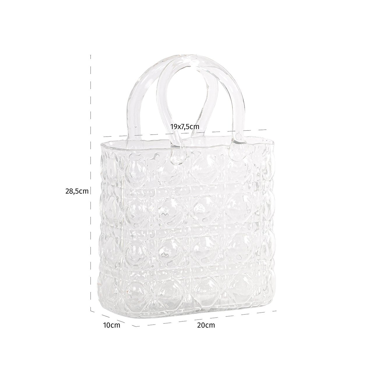 Vāze Richmond Interiors Ginny 28/20/20 cm caurspīdīga - N1 Home