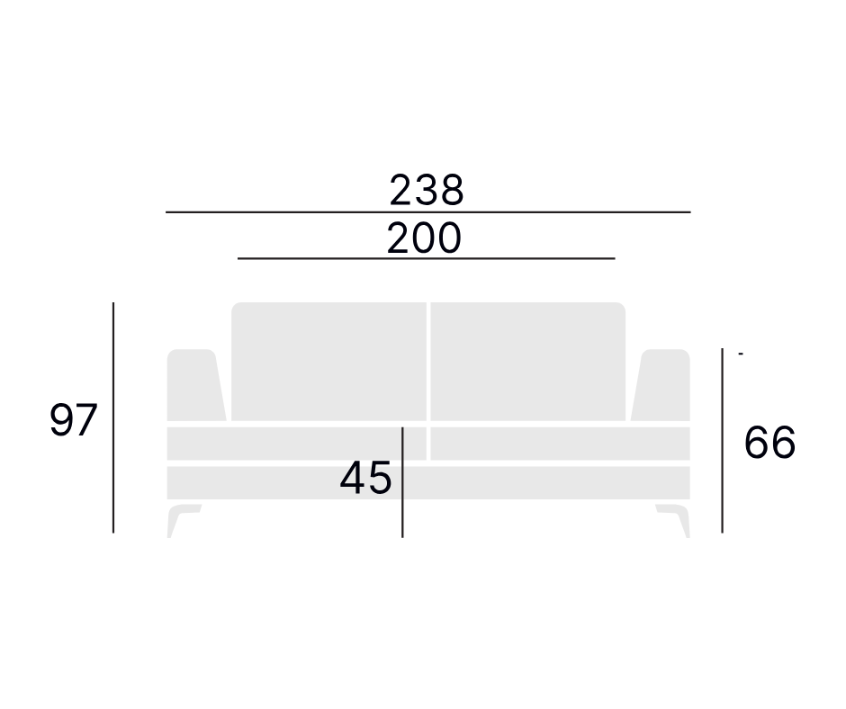 Dīvāns Vell 238/97/60 cm Matt Velvet 38 - N1 Home