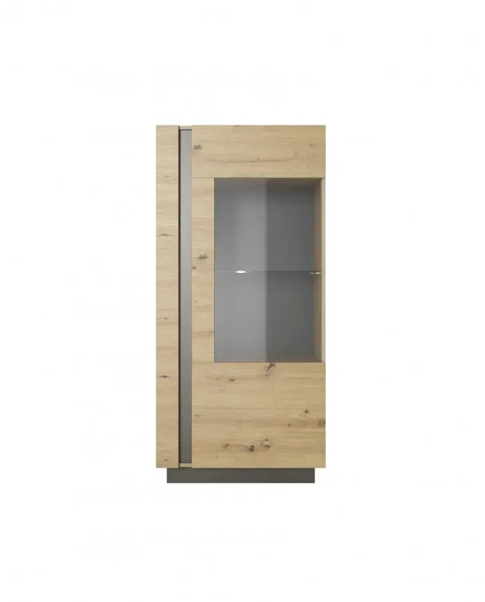 Vitrīnas skapis Arci 72/154/40 cm grafits/ozols - N1 Home
