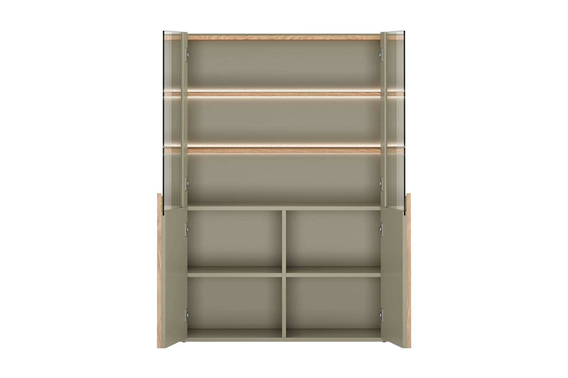 Vitrīna Amil 100/137.5/48 cm Eikalipts / Baltijas kāpu ozols / Dabīgais ozols - N1 Home