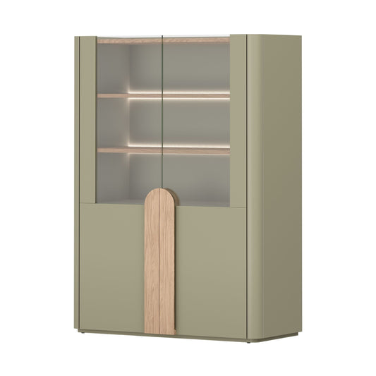 Vitrīna Amil 100/137.5/48 cm Eikalipts / Baltijas kāpu ozols / Dabīgais ozols - N1 Home