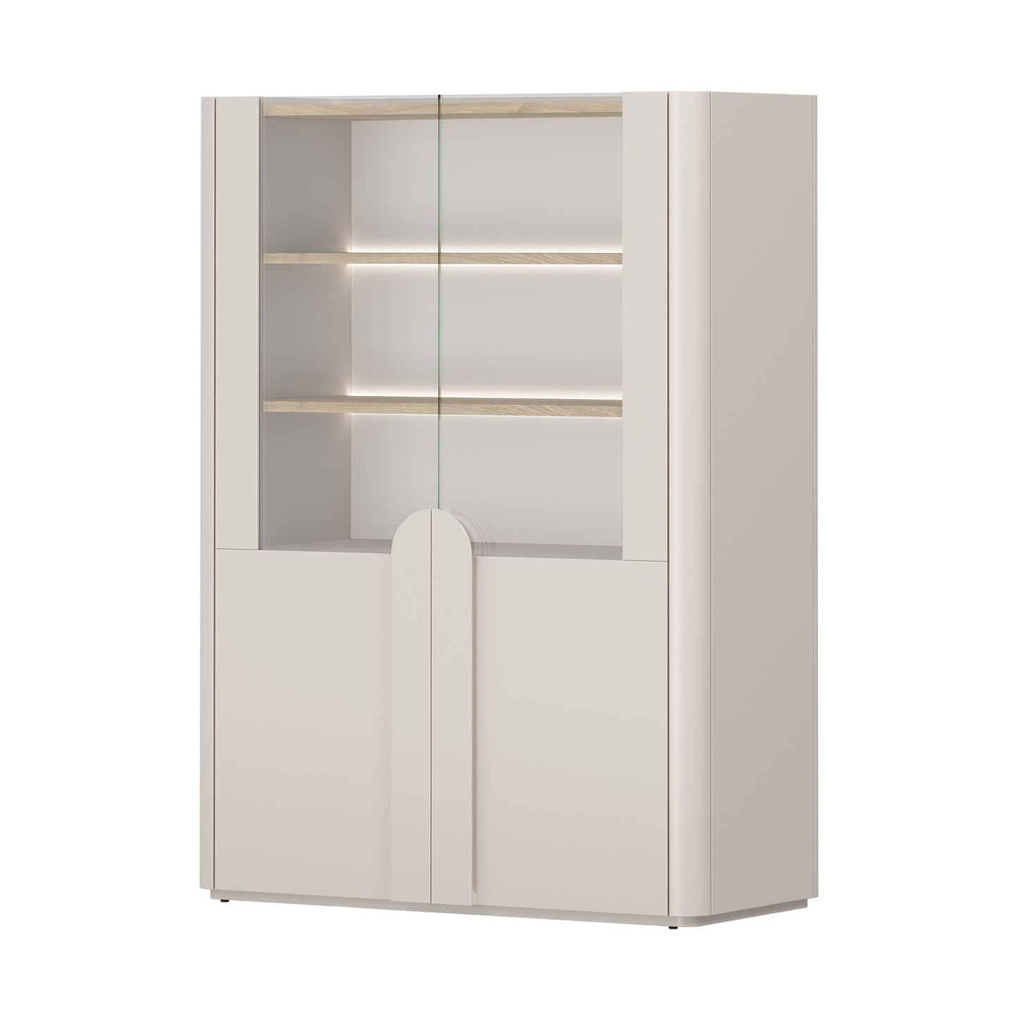 Vitrīna Amil 100/137.5/48 cm Kašmirs / Eļļots ozols - N1 Home