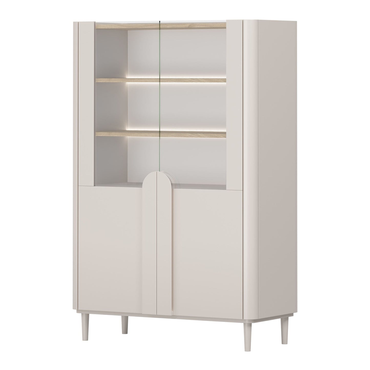 Vitrīna Amil 100/150/48 cm Kašmirs / Eļļots ozols - N1 Home