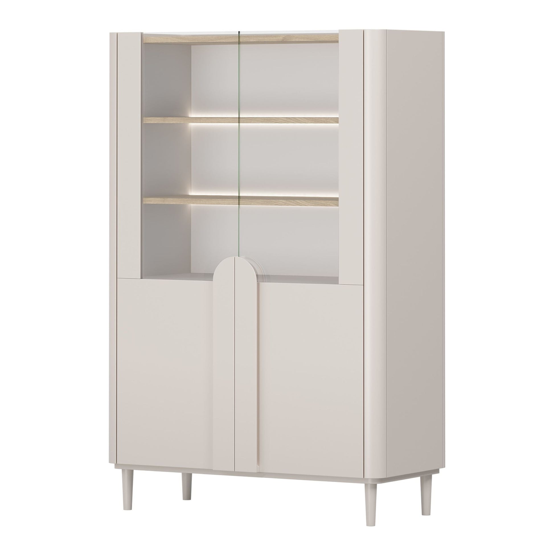 Vitrīna Amil 100/150/48 cm Kašmirs / Eļļots ozols - N1 Home