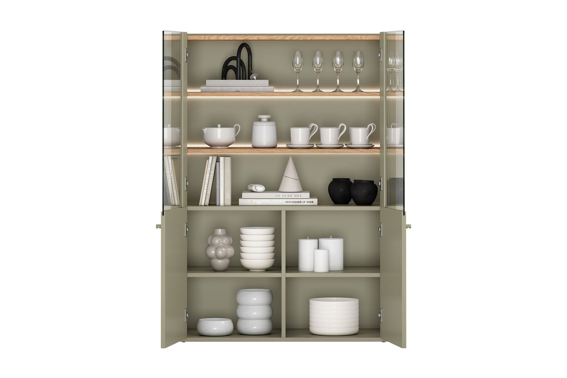 Vitrīna Elva 100/137,5/48 cm Eikalipts / Baltijas kāpu ozols - N1 Home