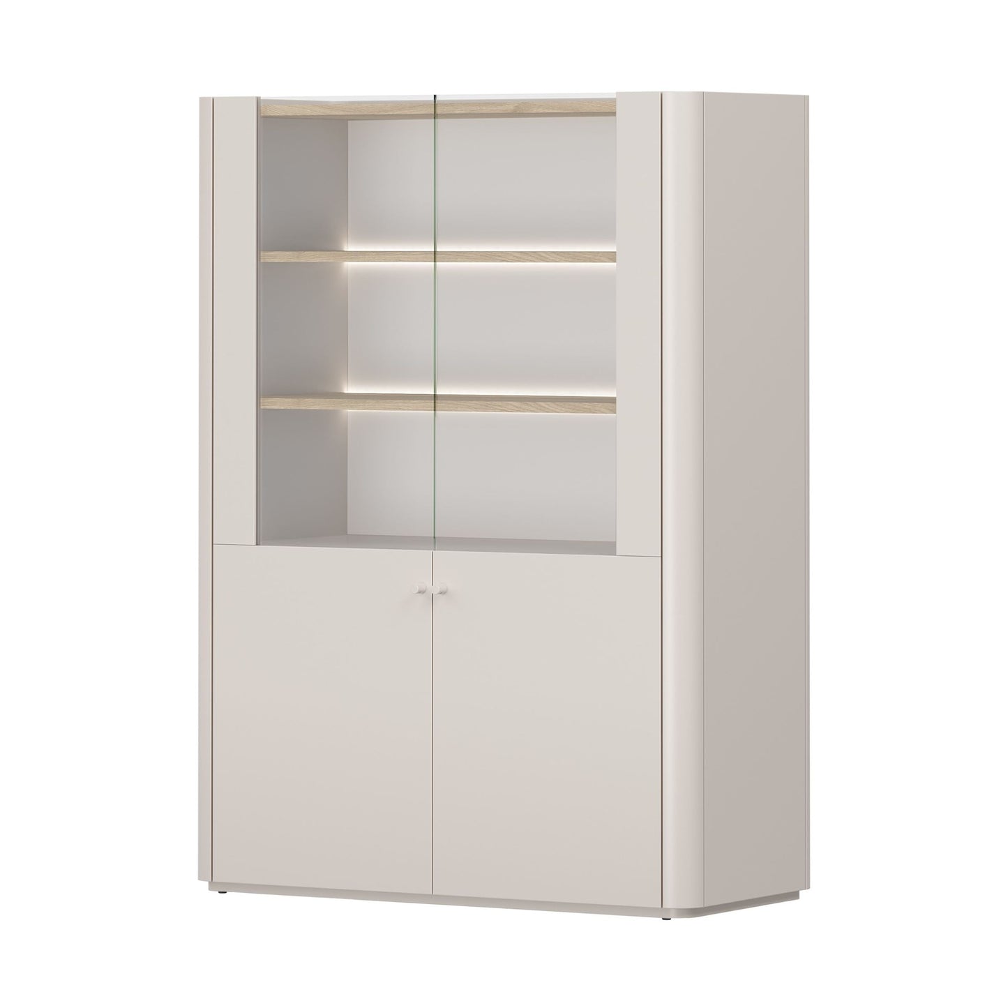 Vitrīna Elva 100/137,5/48 cm Kašmirs / Eļļots ozols - N1 Home