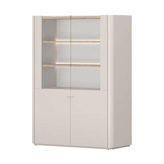 Vitrīna Elva 100/137,5/48 cm Kašmirs / Eļļots ozols - N1 Home