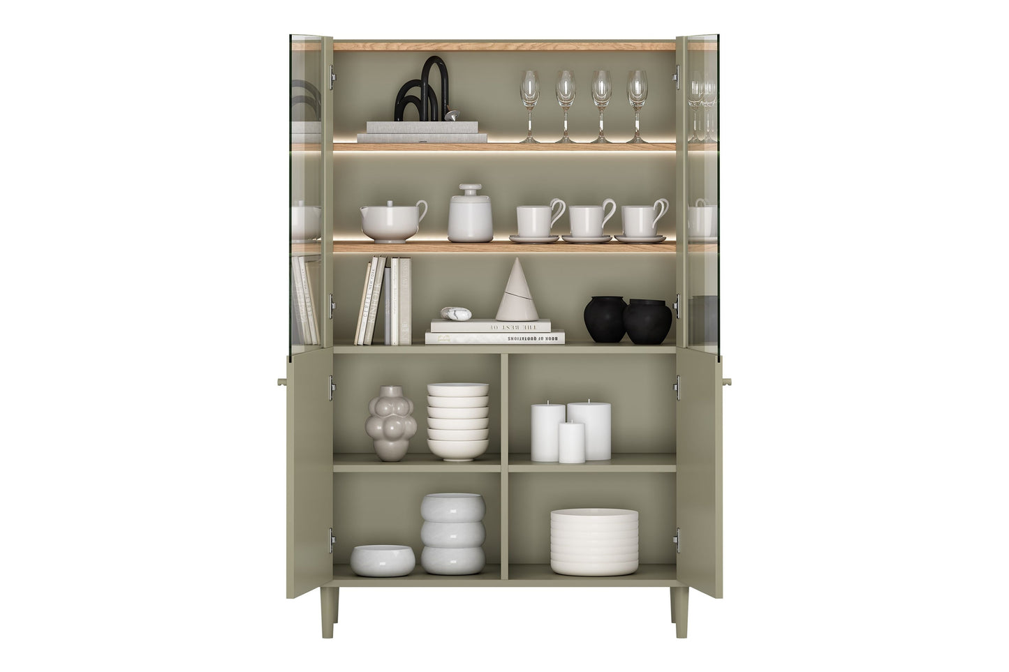 Vitrīna Elva 100/150/48 cm Eikalipts / Baltijas kāpu ozols - N1 Home