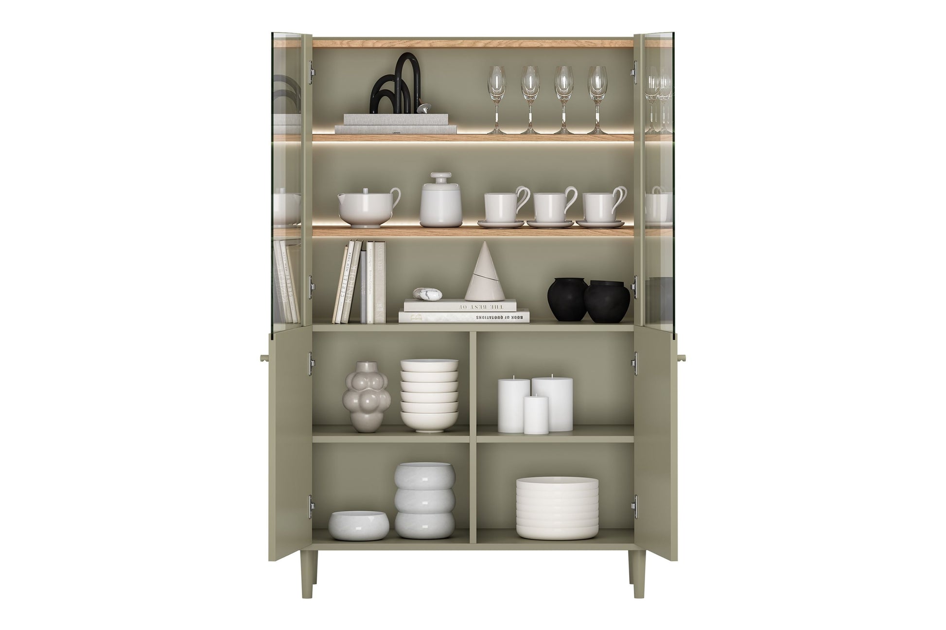 Vitrīna Elva 100/150/48 cm Eikalipts / Baltijas kāpu ozols - N1 Home