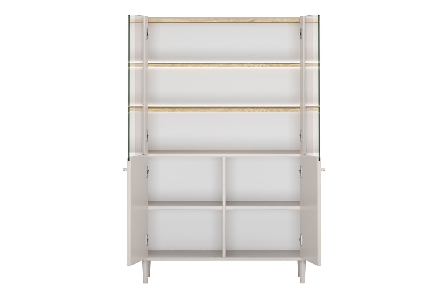 Vitrīna Elva 100/150/48 cm Kašmirs / Eļļots ozols - N1 Home