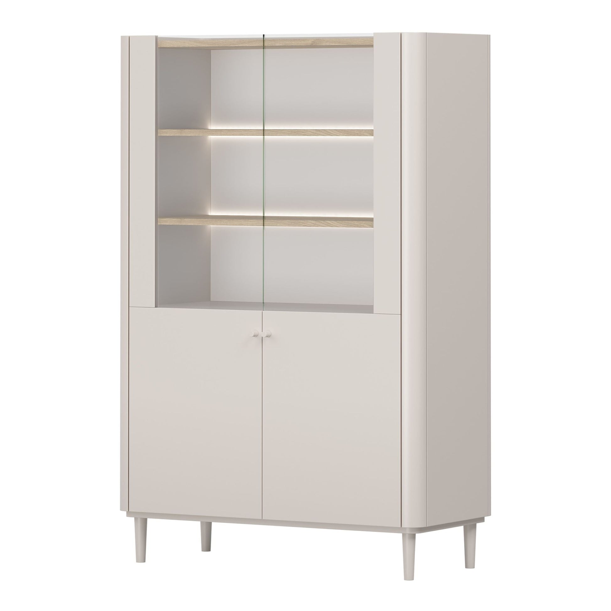 Vitrīna Elva 100/150/48 cm Kašmirs / Eļļots ozols - N1 Home