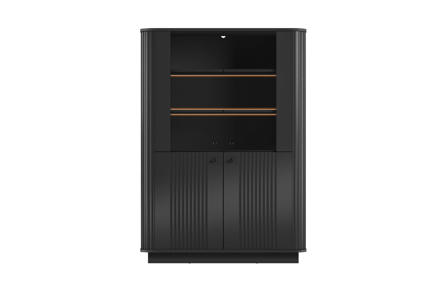 Vitrīnas skapis Vespa 103/148/38 cm melns/melns - N1 Home