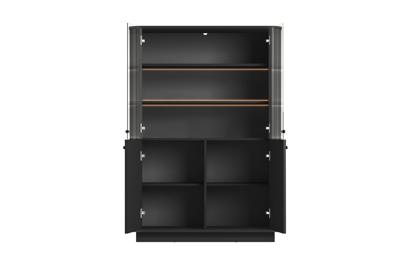 Vitrīnas skapis Vespa 103/148/38 cm melns/melns - N1 Home